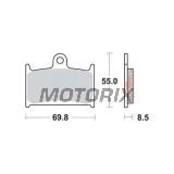 Brzdové destičky -TRW- MCB595SV, Suzuki GSX-R 400/750/1100 (1988-1995), Triumph Daytona, Rocket III, Speed Triple, Sprint, Thunderbird, Tiger, Trophy (1991-2016), Yamaha TZ250 (1990-2001)