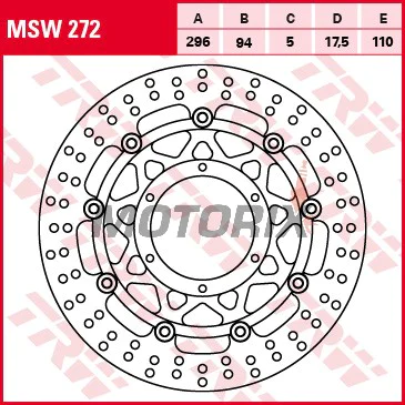Brzdový kotouč -TRW- MSW272, 300mm, Honda CBF 600/1000 N-S-FA ABS (2004-2016), CBR 250R/300R ABS (2011-2017), DN-01 700A (2008-2010)