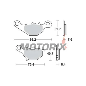 Brzdové destičky -TRW- MCB679SI, Kawasaki KLX/KMX 125, Suzuki AN125/150, DR-Z125/L, RM80/85, TR50 Street Magic, UC125 Epicuro, UG110 Hokuto (1995-2013)
