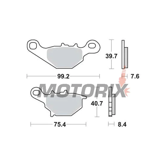 Brzdové destičky -TRW- MCB679SI, Kawasaki KLX/KMX 125, Suzuki AN125/150, DR-Z125/L, RM80/85, TR50 Street Magic, UC125 Epicuro, UG110 Hokuto (1995-2013)