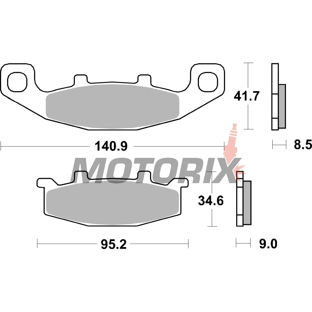 Brzdové destičky -BREMBO- 07KA0933, Kawasaki ER/EX/GPX/GPZ/GTR/KDX/KL/KLE/KR-1/ZL/ZR/ZRX/ZX/ZXR/ZZR/Suzuki Across/DR/GS/GSF/GSX/SW1/VX (1983-2006)