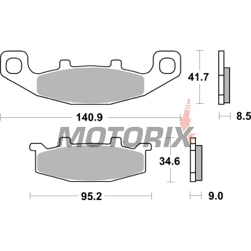 Brzdové destičky -BREMBO- 07KA0933, Kawasaki ER/EX/GPX/GPZ/GTR/KDX/KL/KLE/KR-1/ZL/ZR/ZRX/ZX/ZXR/ZZR/Suzuki Across/DR/GS/GSF/GSX/SW1/VX (1983-2006)