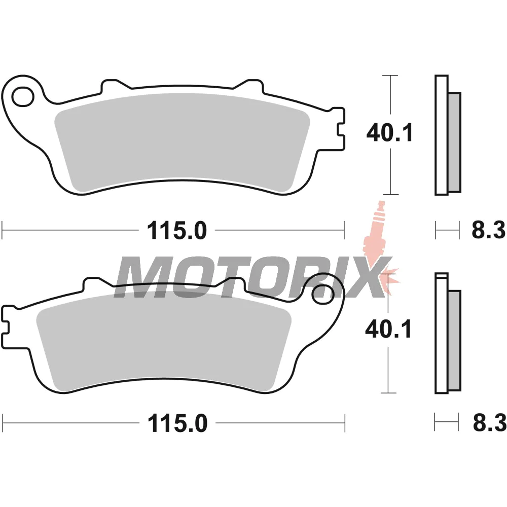 Brzdové destičky -BREMBO- 07072XS, Honda FES 250 Foresight (1999-2005), FJS 400/600 Silver Wing (2003-2015), NSS 250 Jazz (2001-2004)