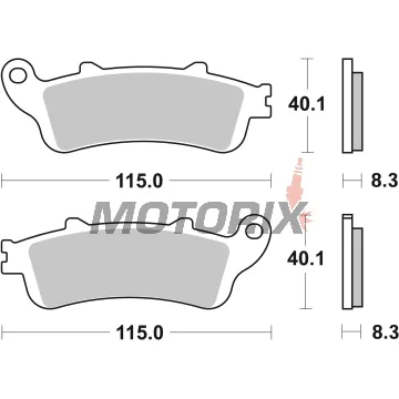 Brzdové destičky -BREMBO- 07072XS, Honda FES 250 Foresight (1999-2005), FJS 400/600 Silver Wing (2003-2015), NSS 250 Jazz (2001-2004)