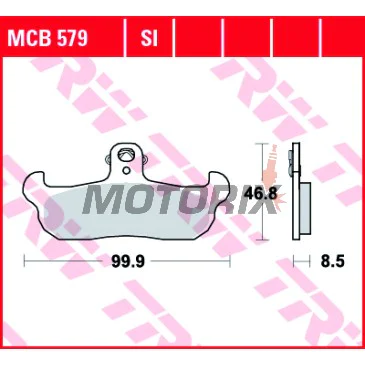 Brzdové destičky -TRW- MCB579, Alfer, Aprilia AF1/Tuareg, Cagiva Freccia/WMX, Gilera RC, Husaberg, Husqvarna CR/TE/WR, Kram IT ER, Laverda CR, Moto Morini 125-600 (1987-2000)