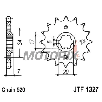 Přední pastorek -JT- JTF1327,15, 15 zubů