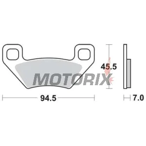 Brzdové destičky -TRW- MCB773SI, Arctic Cat 250/300/400/500/700 ATV 2x4/4x4/TRV/TBX (2005-2008), Kymco Maxxer 450i (2011-2015)