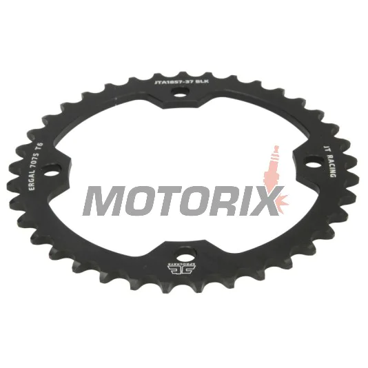 Zadní rozeta -JT- JTA1857,37BLK, 37 zubů, černý, hliníkový, Yamaha XT 600 1990-1995, 1999-2003, YFM 250 2008-2013, YFM 350 1987-1988, 2004-2013, YFM 700 2006-2018, YFZ 350 1987-1988, YFZ 450 2004-2019
