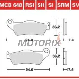 Brzdové destičky -TRW- MCB648SRM, sintrované, Alfer 250, Aprilia MX/Mana/Pegaso/RST, ATK Cross/Enduro, BMW G450X/HP2, Ducati Monster, Gas Gas EC, Husqvarna SM/TE/WR, KTM Adventure/EXC/SX, Moto Guzzi Stelvio, Yamaha TT/Majesty