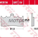 Brzdové destičky -TRW- MCB736, BMW K, R series - K1200/1300/1600 GT, GTL, LT, R, Sport; R850/1100/1150/1200 R, RS, RT, GS, Rockster, CL - 2000-2018