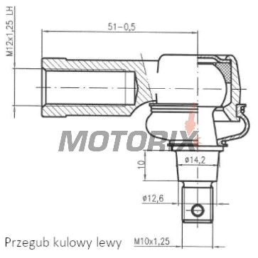 Vnější čep řízení -4 RIDE- Arctic Cat/CAN-AM/CF Moto/Kawasaki/Suzuki/Yamaha 250-800 1987-2017
