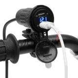 USB adaptér -4 RIDE- 12V, 2xUSB (1A + 2.1A), 2 pinů, s držák pro řídítka 22mm - univerzální