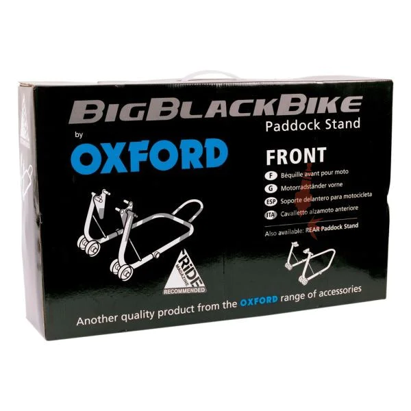 Přední moto stojan -OXFORD- Black Front Paddock Stand 2.0, do 250kg
