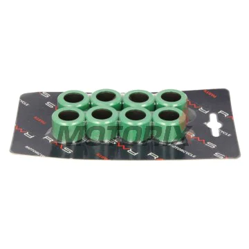 Válečky variátoru -RMS- 25x17mm, 18.6g, 8ks, Aprilia Atlantic 400 2005-2007, Aprilia Atlantic 500 2005-2008, Aprilia Scarabeo 400 2006-2007, Aprilia Scarabeo 500 2006-2008, Piaggio Beverly 400 2006-2010