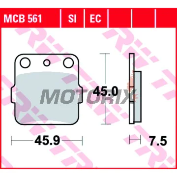 Brzdové destičky -TRW- MCB561SI, Honda CR/CRF/TRX 80-420 1992-2020; Kawasaki KFX/KX 65-450 1987-2020; Suzuki LT/RM 65-500 1987-2008; Yamaha Grizzly/Raptor/YFZ/YZ 80-660 1989-2020
