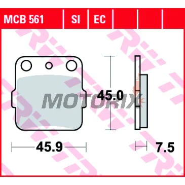 Brzdové destičky -TRW- MCB561, Honda CR/CRF/TRX 80-420 1992-2020; Kawasaki KFX/KX 65-450 1987-2020; Suzuki LT/RM 65-500 1987-2008; Yamaha Grizzly/Raptor/YFZ/YZ 80-660 1989-2020