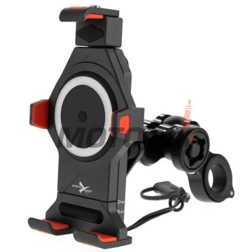 Držák telefonu -4 RIDE- s USB nabíječka, antivibrační, 12-30mm uchycení - univerzální