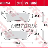 Brzdové destičky -TRW- MCB704SRM, sintrované, Aprilia Leonardo, Honda Blackbird/Silver Wing/Gold Wing/Deauville/VFR/Varadero/VTX, Kawasaki Vulcan 650, Malaguti Ciak, Peugeot Looxor (1985-2020)