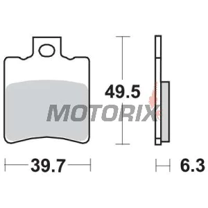 Brzdové destičky -TRW- MCB674, Aprilia SR, Scarabeo, Leonardo, Rally; Benelli 491, Velvet, Adiva; Gilera NRG, Runner, Stalker; Honda SH, SFX, X8R; Malaguti F10, F12 Phantom, Ciak; Yamaha Aerox, Jog, Neos, BWS