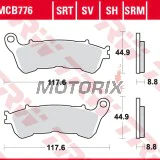 Brzdové destičky -TRW- MCB776SH, Harley-Davidson XL883-1200 Sportster + Honda CB-CBF-CBR/FES-FJS-NSS Forza/NC-NT-SH-ST/VFR-VT-XL + Suzuki Burgman/Sixteen/Boulevard-Intruder 1800 (2004-2018)