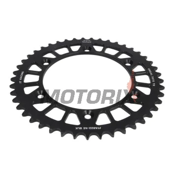 Zadní rozeta -JT- JTA822,45BLK, 45 zubů, černý, hliníkový, Betamotor RR 250/400/450 2005-2012, RR 520 2010-2014, RR 525 2005-2009, RR Enduro 250/450/525 2005-2008, RR Enduro 350 2011-2012, RR Enduro 400 2010-2012, Cagiva WMX 125/250 1989-1992