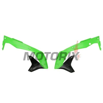 Přední boční plasty -POLISPORT- černé/zelené, KAWASAKI KX 450 2016-2018