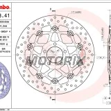 Brzdový kotouč -BREMBO- 78B40841, Kawasaki GPZ1100, GTR1000, Z750/Z1000, ZR550 Zephyr, ZR-7 750S, ZX-12R 1200 Ninja, ZX-14R 1400 Ninja, ZX-6R 600 Ninja, ZZR600D/600E