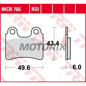 Brzdové destičky -TRW- MCB766, Beta Evo 80/125/250/290/300 2T-4T (2008-2016), REV 80/125/250 4T, Gas Gas TXT 125/200/250/280/300, Randonne 125