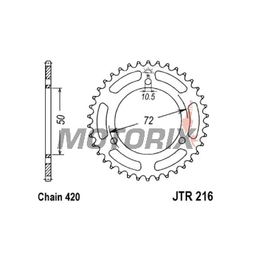 Zadní rozeta -JT- JTR216,47, 47 zubů, ocelový, Honda NS-1 75 1992-1996, NSR 50 1989-1993, 2004, NSR 75 1990-2000