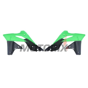 Přední boční plasty -POLISPORT- černé/zelené, KAWASAKI KX 250 2013-2016