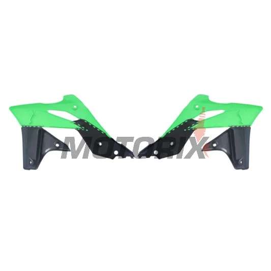 Přední boční plasty -POLISPORT- černé/zelené, KAWASAKI KX 250 2013-2016