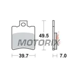 Brzdové destičky -TRW- MCB696, Aprilia SR/Leonardo/Gulliver, Benelli K2/Velvet, Gilera Runner/NRG/Typhoon, Honda SH/X8R, Malaguti F10/F12/Ciak, Piaggio NRG/TPH/Typhoon/Zip, Suzuki Katana (1992-2018)