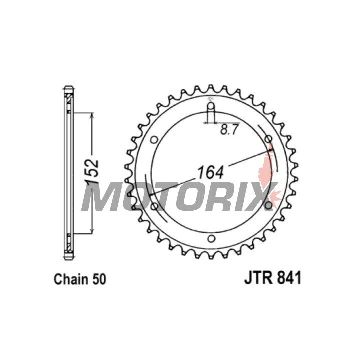 Zadní rozeta -JT- JTR841,42, 42 zubů, ocelový, Yamaha SR 500 1978-1991