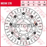 Brzdový kotouč -TRW- MSW278, 320mm, Triumph Daytona 955i (2001-2006), Speed Triple 955/1050/R (2002-2015), Sprint 1050ST (2011), Tiger 1050/SE/Sport ABS (2006-2013)