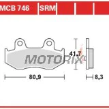 Brzdové destičky -TRW- MCB746SRM, sintrované, Suzuki Burgman AN400/400S (2001-2005)