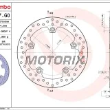 Brzdový kotouč -BREMBO- 68B407G0, Aprilia RS50, Scarabeo 200/400 IE Light, Tuono 50/125; BMW C600 Sport/C650GT/C650 Sport, BMW C1 125; FB Mondial Piega 999/1000/Evo; MBK XQ Thunder 125