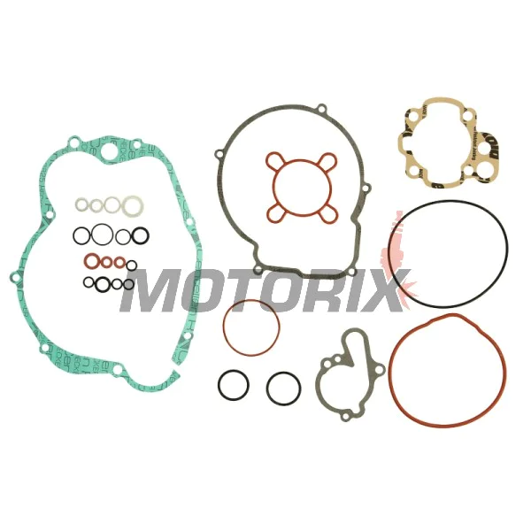 Kompletní sada těsnění motoru -ATHENA- Aprilia AF1 50 1986/1991-1996, Classic 50 1992-2002, Europa 50 1991-1996, Pegaso 50 1991-1998, červený Rose 50 1988/1991-1996, RS 50 1991-2002, RX 50 1991-2002, HM CMC 50 2010