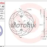 Brzdový kotouč -BREMBO- 68B40740, Honda CBR 125R, SH/PS scooters, XR 250R/400R