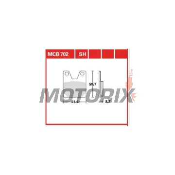 Brzdové destičky -TRW- MCB702, Yamaha YZF750R7, YZF-R1 1000 (1998-2001)