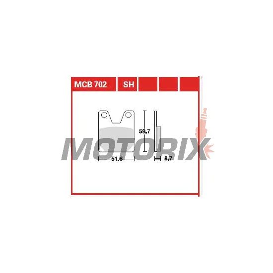 Brzdové destičky -TRW- MCB702, Yamaha YZF750R7, YZF-R1 1000 (1998-2001)