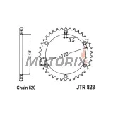 Zadní rozeta -JT- JTR828,50, 50 zubů, ocelový, Cagiva T4E 350 1987-1991, T4E 500 1987-1990, T4R 350 1987-1991, T4R 500 1987, 1989-1990, Suzuki DR 600 1985-1989, DR 650 1990-1995, DR 750 1989, DR 800 1988-1993, 1999-2000, RM 250 1984-1986