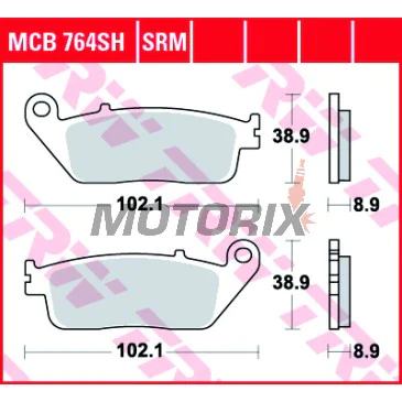 Brzdové destičky -TRW- MCB764SRM, sintrované, Cagiva 900 Cat 900cc, Honda CB1000F, FJS Silver Wing 400/600cc, VFR750F/VFR950F Carat - 400/600/750/900/950/1000cc, 1988-2009