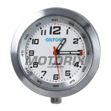 Analogové hodiny na motocykl -OXFORD- AnaClock, stříbrný, 39mm