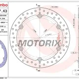 Brzdový kotouč -BREMBO- 68B407K3, Honda CB500/CBF500, CB500F/CB500X/CB650F, CBR500R/CBR650F