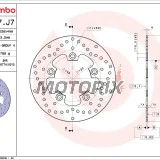 Brzdový kotouč -BREMBO- 68B407J7, SYM HD2 200 Evo