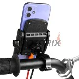 Držák telefonu -4 RIDE- s bezdrátové nabíječka + USB C, antivibrační - univerzální