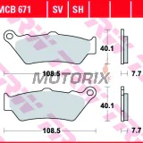 Brzdové destičky -TRW- MCB671SH, Aprilia Pegaso 650, BMW F 800 GS, Ducati Scrambler 800, Honda NX Dominator 650, KTM Adventure 990, Moto Guzzi California 1100, Triumph Rocket III 2300, Yamaha XT 660R (1976-2020)