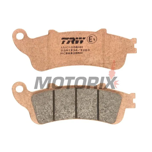 Brzdové destičky -TRW- MCB693SRM, sintrované, Aprilia ETV/RS/RSV/SL/Tuono + Benelli TnT/Tornado/TreK + Ducati 748-1198/Monster/SS/ST2 + Honda FES/ST + Moto Guzzi Breva/Nevada/V7 + Rieju MRT/SMX/Tango (1997-2010)