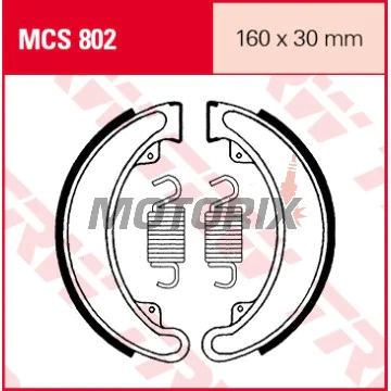 Brzdové čelisti -TRW- MCS802, 160x30mm, Honda CB250/360/400 Four (1968-1979), TRX300 2x4/4x4 (1988-2000)