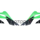 Přední boční plasty -POLISPORT- černé/zelené, KAWASAKI KX 250 2013-2016